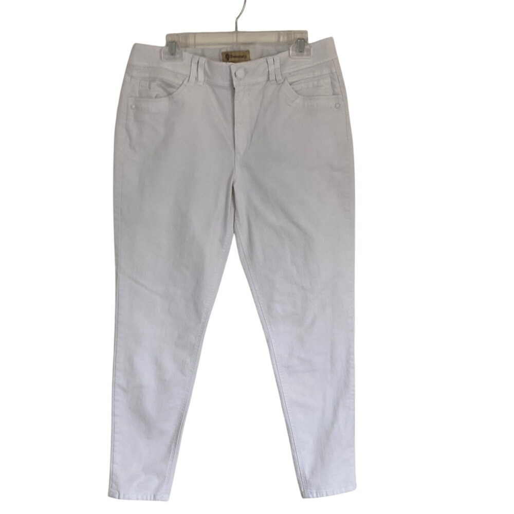 Democracy Women's‎ White Ab Solution Jeans Size 14 Classic Tapered Leg Stretch